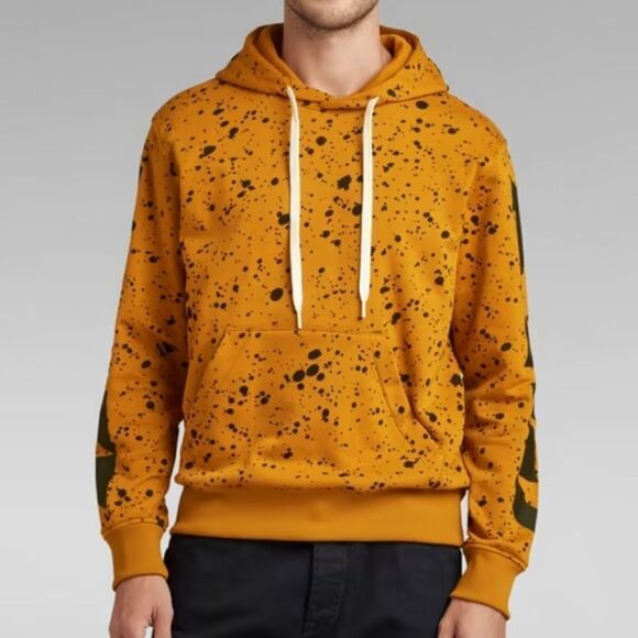 300 NWT G Star Raw Splatter Graphic Hoodie Size Large - Picture 1 of 9